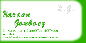 marton gombocz business card